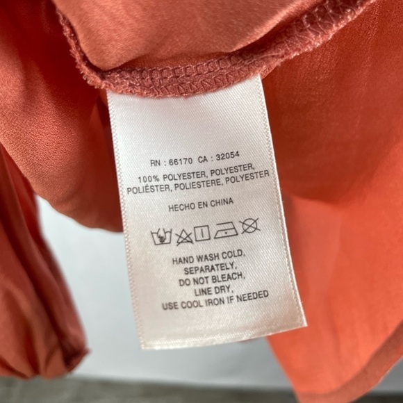 Maeve by Anthropologie Cold Shoulder Sheer Long Sleeve Blouse in Rose Size Small - Picture 3 of 7